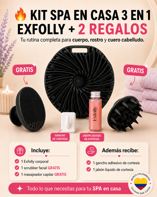 🔥 KIT SPA EN CASA 3 EN 1 | EXFOLLY + 2 REGALOS