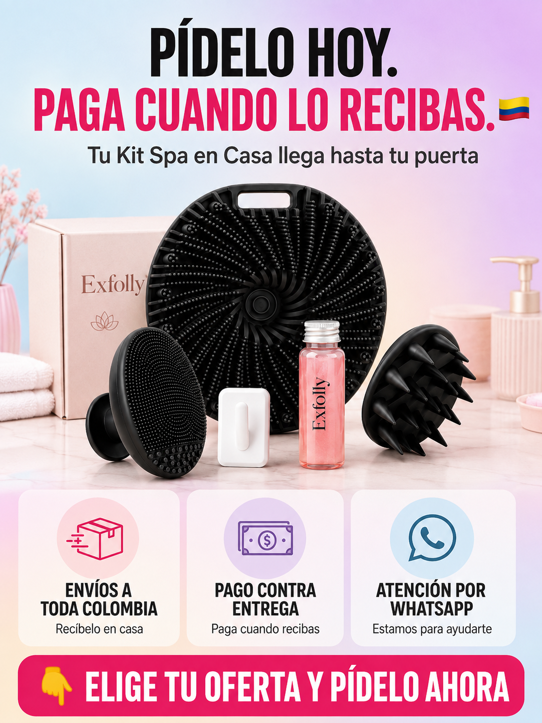 🔥 KIT SPA EN CASA EXFOLLY 3 EN 1 + REGALO GRATIS